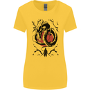 Samurai Warrior Dragon & Sun Fantasy MMA Womens Wider Cut T-Shirt Yellow
