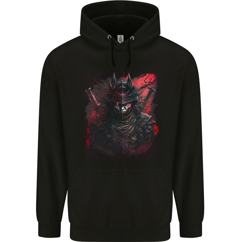 Samurai of Death Japanese Fantasy Warrior Mens 80% Cotton Hoodie Black