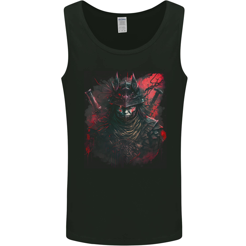 Samurai of Death Japanese Fantasy Warrior Mens Vest Tank Top Black