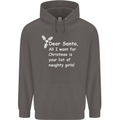 Santa Claus Naughty Girls Funny Christmas Mens 80% Cotton Hoodie Charcoal