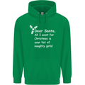 Santa Claus Naughty Girls Funny Christmas Mens 80% Cotton Hoodie Irish Green