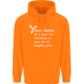 Santa Claus Naughty Girls Funny Christmas Mens 80% Cotton Hoodie Orange
