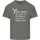 Santa Claus Naughty Girls Funny Christmas Mens Cotton T-Shirt Tee Top Charcoal