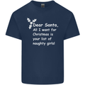 Santa Claus Naughty Girls Funny Christmas Mens Cotton T-Shirt Tee Top Navy Blue