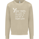 Santa Claus Naughty Girls Funny Christmas Mens Sweatshirt Jumper Sand