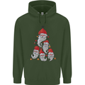 Santa Clause Christmas Tree Childrens Kids Hoodie Forest Green