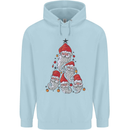 Santa Clause Christmas Tree Childrens Kids Hoodie Light Blue
