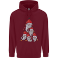 Santa Clause Christmas Tree Childrens Kids Hoodie Maroon