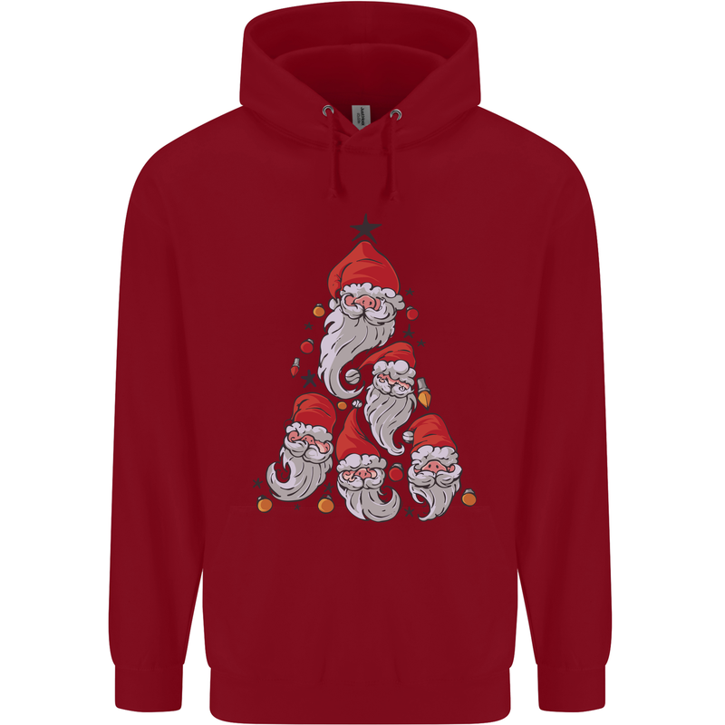 Santa Clause Christmas Tree Childrens Kids Hoodie Red