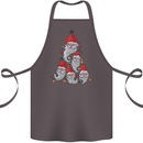Santa Clause Christmas Tree Cotton Apron 100% Organic Dark Grey