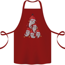 Santa Clause Christmas Tree Cotton Apron 100% Organic Maroon