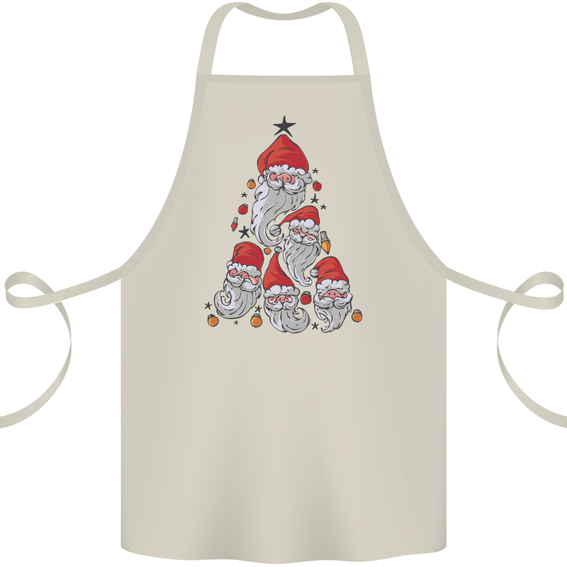 Santa Clause Christmas Tree Cotton Apron 100% Organic Natural