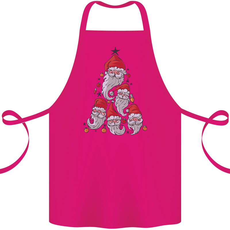 Santa Clause Christmas Tree Cotton Apron 100% Organic Pink