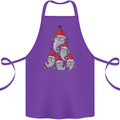 Santa Clause Christmas Tree Cotton Apron 100% Organic Purple