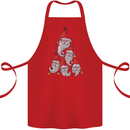Santa Clause Christmas Tree Cotton Apron 100% Organic Red
