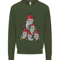Santa Clause Christmas Tree Kids Sweatshirt Jumper Forest Green