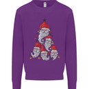 Santa Clause Christmas Tree Kids Sweatshirt Jumper Purple