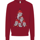 Santa Clause Christmas Tree Kids Sweatshirt Jumper Red