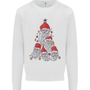 Santa Clause Christmas Tree Kids Sweatshirt Jumper White