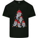 Santa Clause Christmas Tree Kids T-Shirt Childrens Black