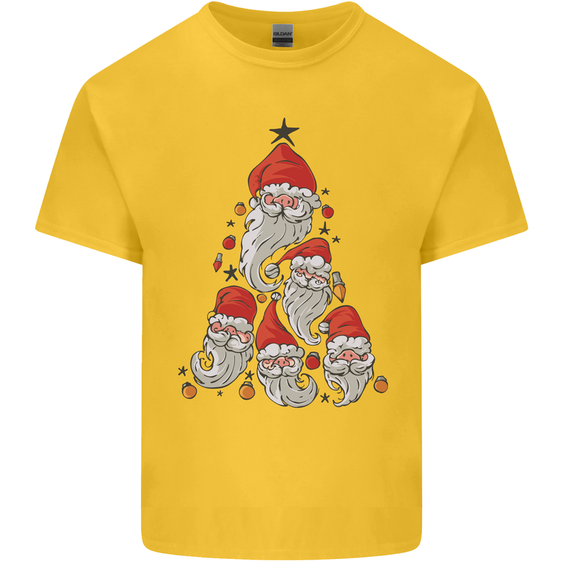 Santa Clause Christmas Tree Kids T-Shirt Childrens Yellow