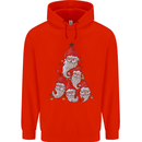Santa Clause Christmas Tree Mens 80% Cotton Hoodie Bright Red