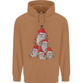 Santa Clause Christmas Tree Mens 80% Cotton Hoodie Caramel Latte
