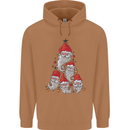 Santa Clause Christmas Tree Mens 80% Cotton Hoodie Caramel Latte
