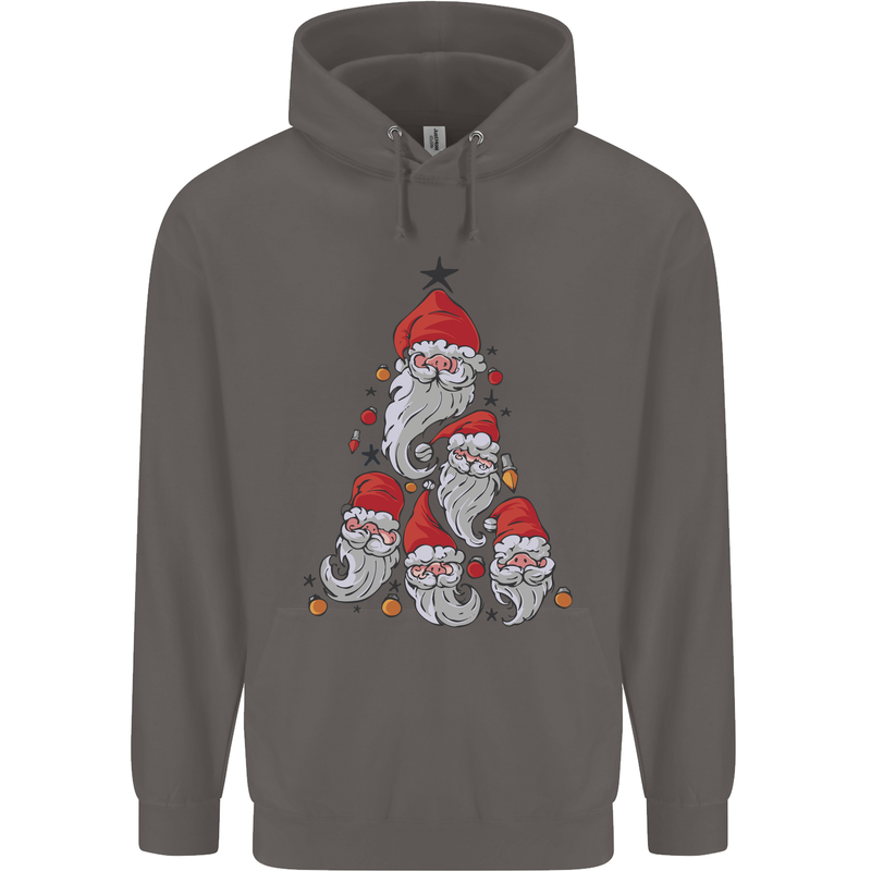 Santa Clause Christmas Tree Mens 80% Cotton Hoodie Charcoal