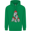 Santa Clause Christmas Tree Mens 80% Cotton Hoodie Irish Green