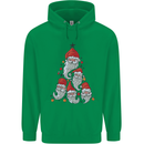 Santa Clause Christmas Tree Mens 80% Cotton Hoodie Irish Green