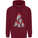 Santa Clause Christmas Tree Mens 80% Cotton Hoodie Maroon