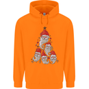 Santa Clause Christmas Tree Mens 80% Cotton Hoodie Orange