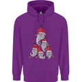 Santa Clause Christmas Tree Mens 80% Cotton Hoodie Purple