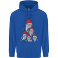 Santa Clause Christmas Tree Mens 80% Cotton Hoodie Royal Blue
