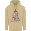 Santa Clause Christmas Tree Mens 80% Cotton Hoodie Sand