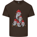 Santa Clause Christmas Tree Mens Cotton T-Shirt Tee Top Dark Chocolate