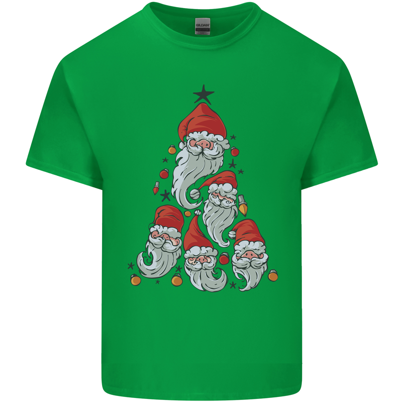 Santa Clause Christmas Tree Mens Cotton T-Shirt Tee Top Irish Green