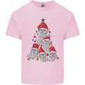 Santa Clause Christmas Tree Mens Cotton T-Shirt Tee Top Light Pink
