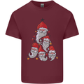 Santa Clause Christmas Tree Mens Cotton T-Shirt Tee Top Maroon