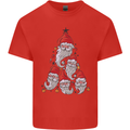 Santa Clause Christmas Tree Mens Cotton T-Shirt Tee Top Red