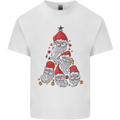 Santa Clause Christmas Tree Mens Cotton T-Shirt Tee Top White