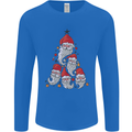 Santa Clause Christmas Tree Mens Long Sleeve T-Shirt Royal Blue