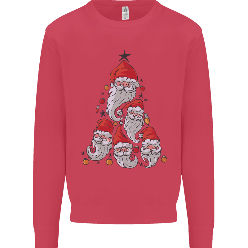 Santa Clause Christmas Tree Mens Sweatshirt Jumper Heliconia