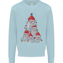 Santa Clause Christmas Tree Mens Sweatshirt Jumper Light Blue