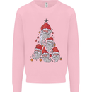 Santa Clause Christmas Tree Mens Sweatshirt Jumper Light Pink