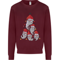 Santa Clause Christmas Tree Mens Sweatshirt Jumper Maroon
