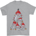 Santa Clause Christmas Tree Mens T-Shirt Cotton Gildan Sports Grey
