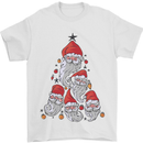 Santa Clause Christmas Tree Mens T-Shirt Cotton Gildan White