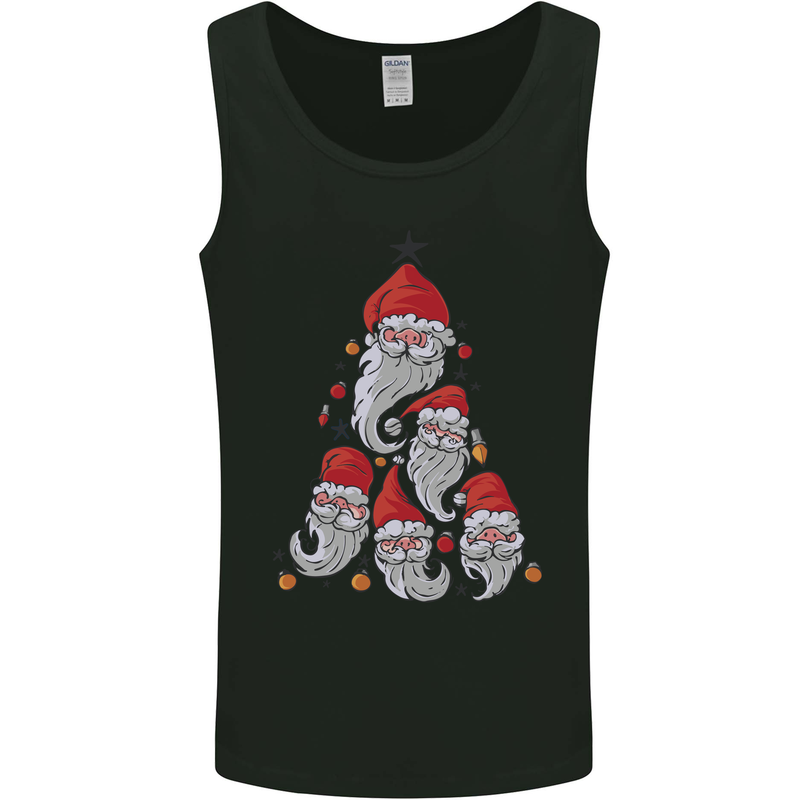 Santa Clause Christmas Tree Mens Vest Tank Top Black